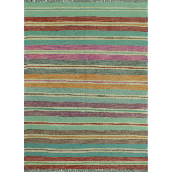 Union Rustic Bresee Handmade Flatweave Wool Blue/Pink/Red/Yellow Rug